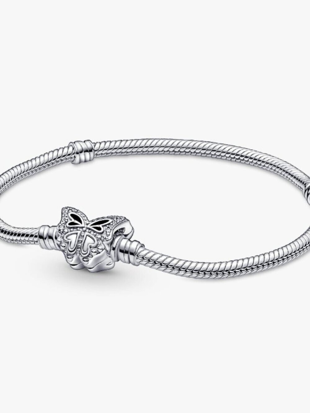 Authentic Pandora Moments Butterfly Clasp Snake Chain Bracelet / Pandora Charms
